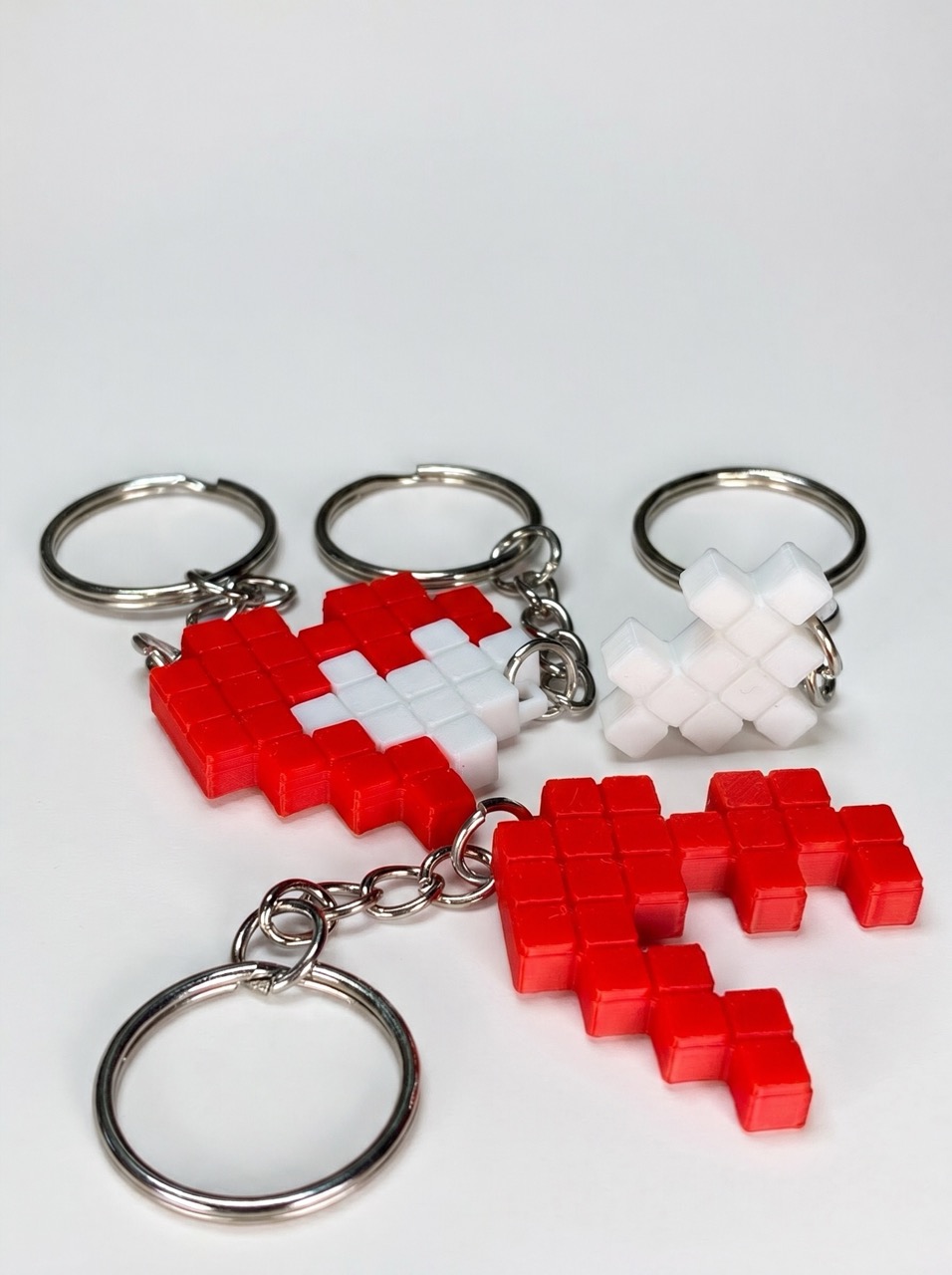 3D keychain Double heart